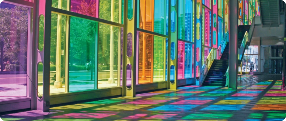 colored glass for curtain wall